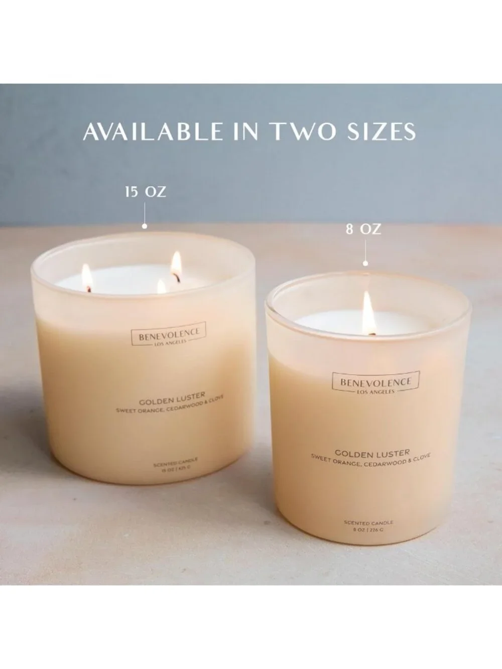 Large 3-Wick Scented Candle - Orange, Cedarwood & Clove | 15oz, 50-Hour Burn